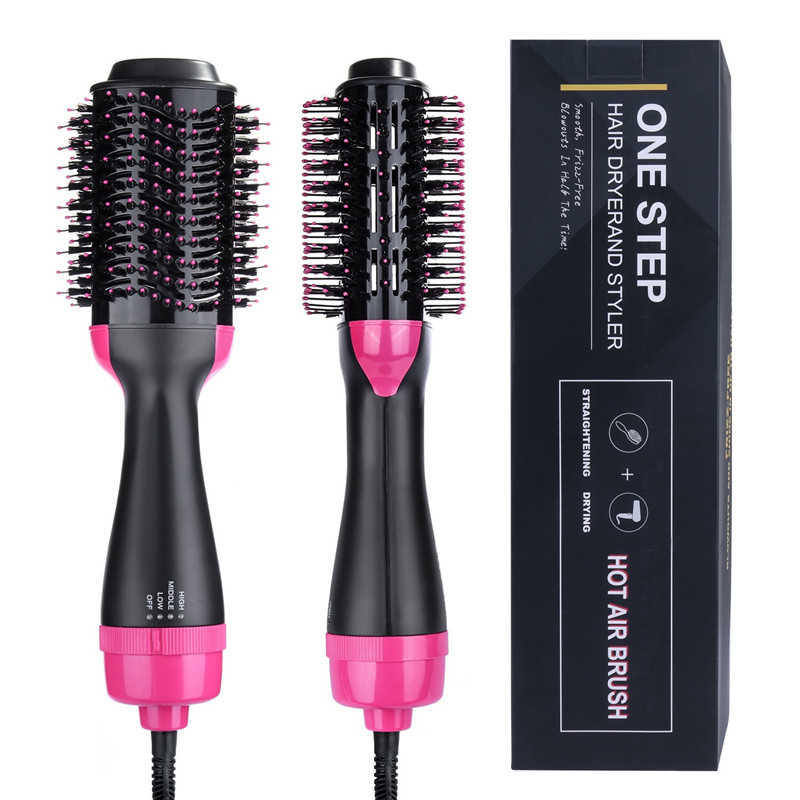 Brosse à air chaud Sèche-cheveux et volumateur 4-en-1 Salon Négatif lon Styling Sèche-cheveux Brosse Céramique Électrique Sèche-cheveux Curler