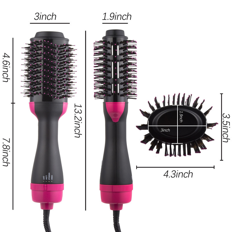 Brosse à air chaud Sèche-cheveux et volumateur 4-en-1 Salon Négatif lon Styling Sèche-cheveux Brosse Céramique Électrique Sèche-cheveux Curler