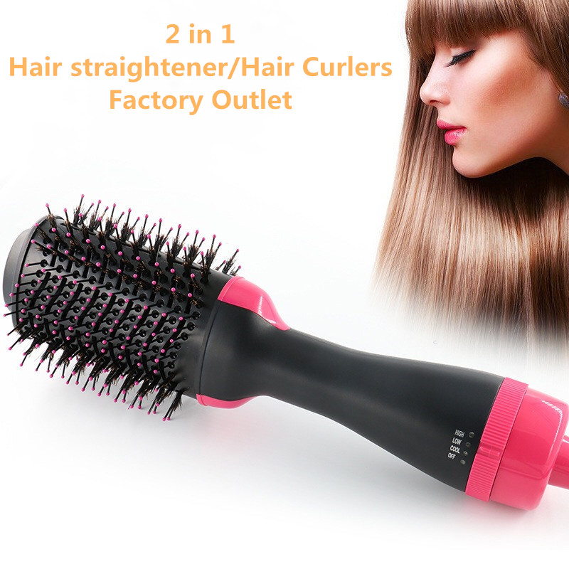 Brosse à air chaud Sèche-cheveux et volumateur 4-en-1 Salon Négatif lon Styling Sèche-cheveux Brosse Céramique Électrique Sèche-cheveux Curler