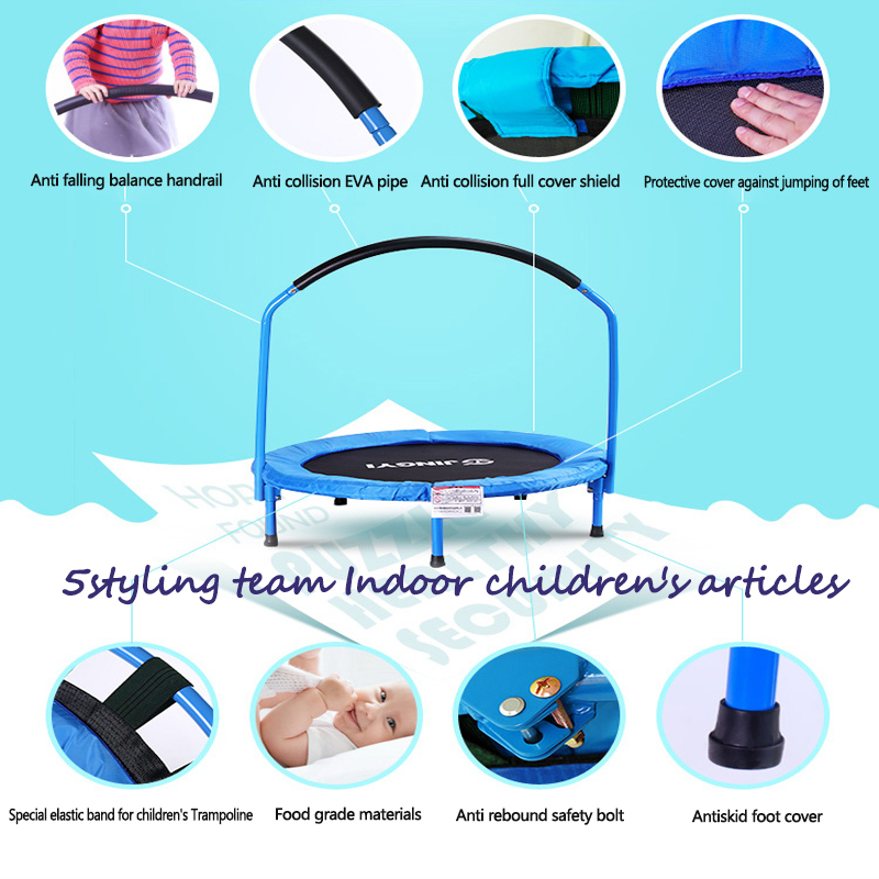 Trampoline trampoline domestique pour enfants trampoline intérieur pliable lit de frottement pour enfants lit rebondissant pour bébé avec main courante