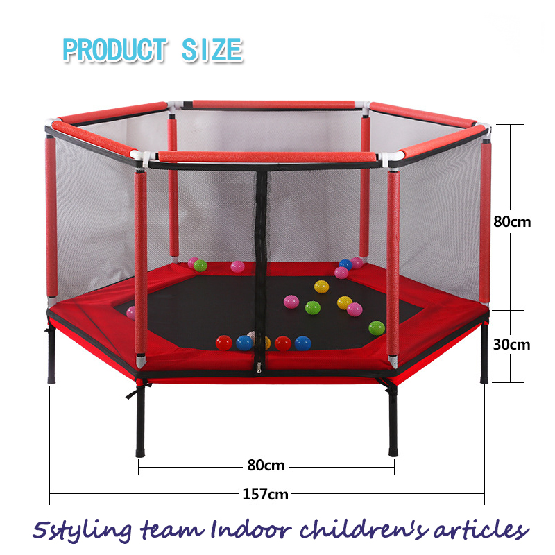 Trampoline maison pour enfants trampoline parent enfant jeux interactifs fitness trampoline avec filet de sécurité barrière de soins pour bébé
