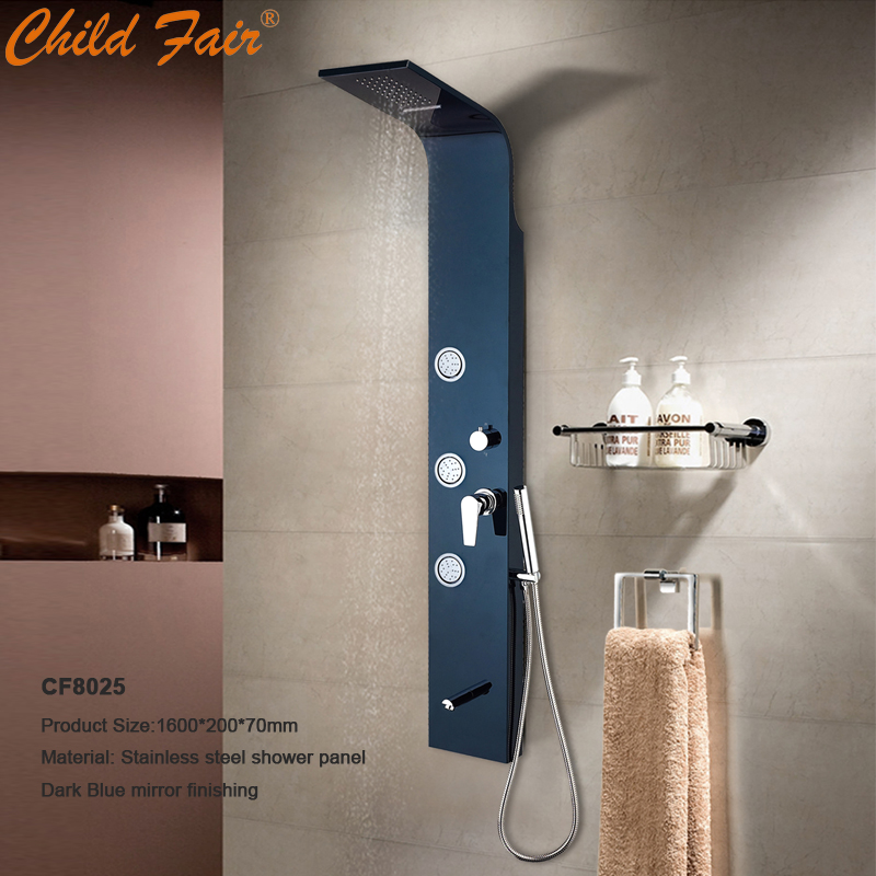 Panneau de douche en acier inoxydable CF8025, panneaux de douche de salle de bains, douche de massage