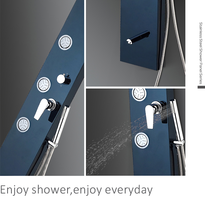 Panneau de douche en acier inoxydable CF8025, panneaux de douche de salle de bains, douche de massage