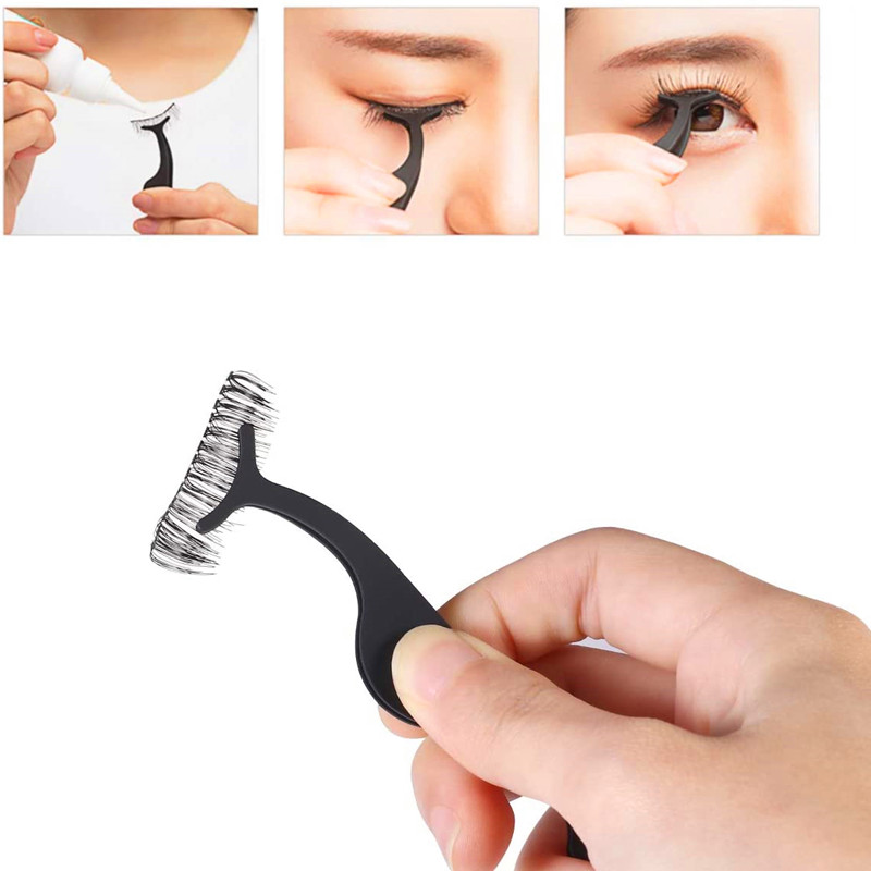 Faux Cils Extension Applicateur Pince À Épiler En Acier Inoxydable Remover Clip Pince À Épiler Nipper (Noir)