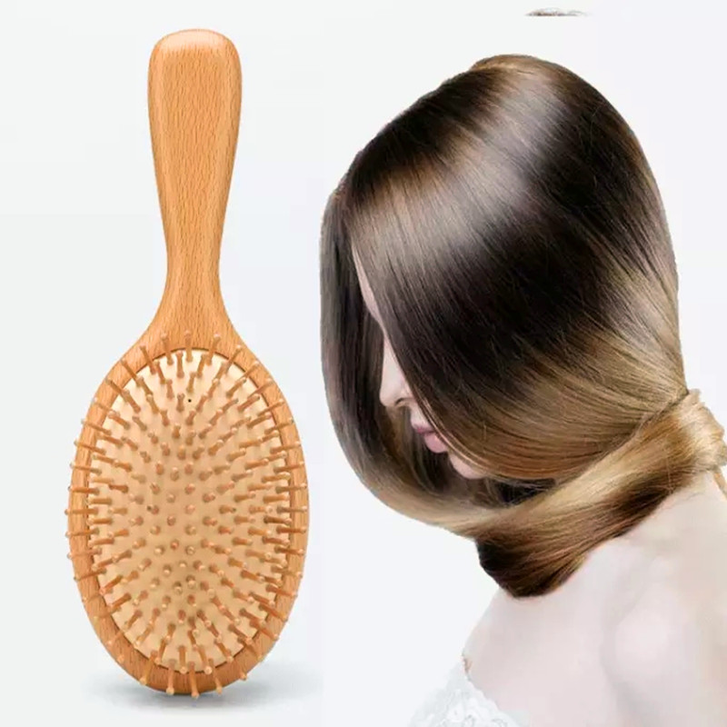 3 paquets de peigne paquet de chevelure massage sac gonflable peigne antistatique coussin de gaz maquillage peigne de bois