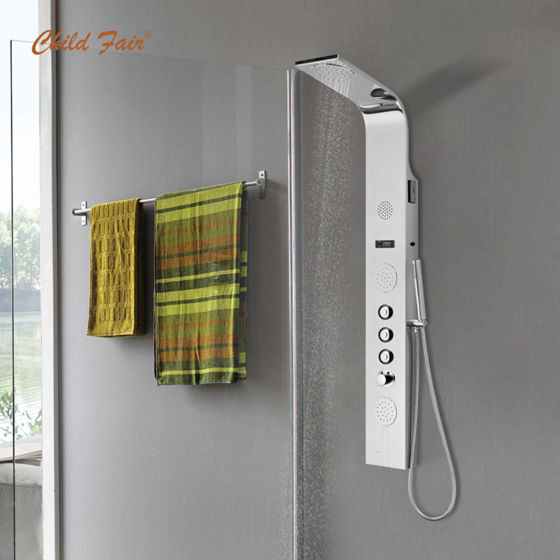 Panneau de douche en acier inoxydable CF8221, panneaux de douche de salle de bains, douche de massage