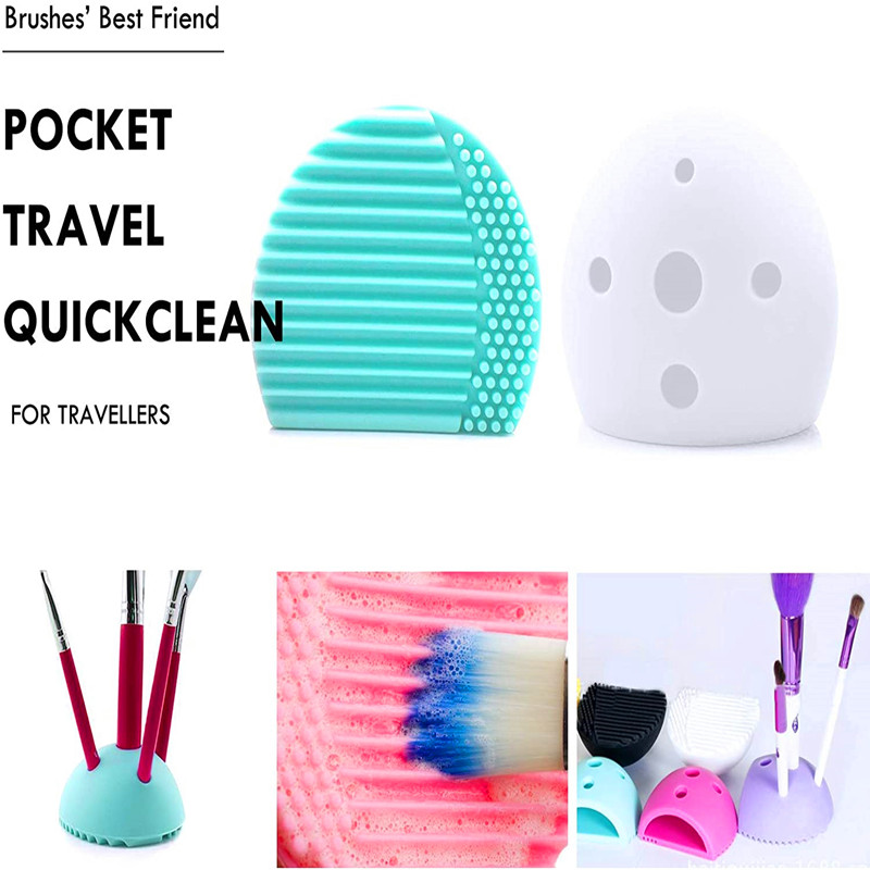 Maquillage Brosse De Nettoyage Tampon Nettoyant Tapis Silicone Brosses À Oeufs Gant De Lavage Épurateur Conseil Tapis Forme Gant pour Facile Savon À Main Nettoyage Beauté Cosmétique Accessoire Kit D'outils (3 PC Set Grand)