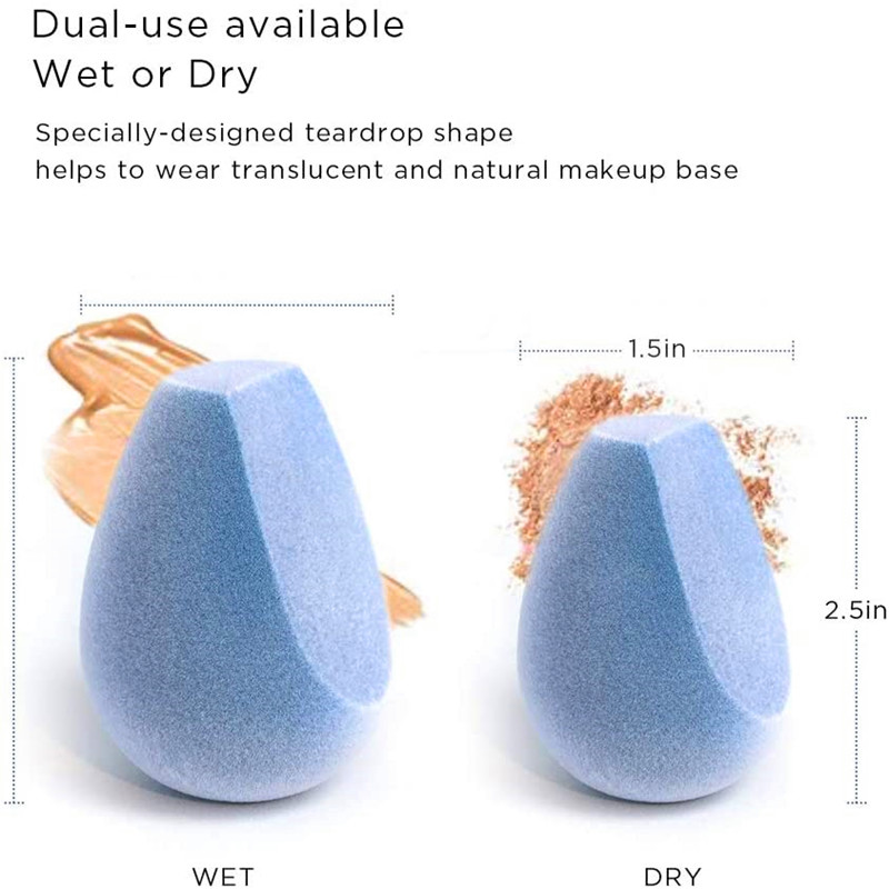 Éponge de fusion en microfibre à vente chaude, ensemble d'éponge de maquillage 4 pièces, mélangeur de maquillage sans latex et sans défaut pour les fondations, les poudres et les crèmes