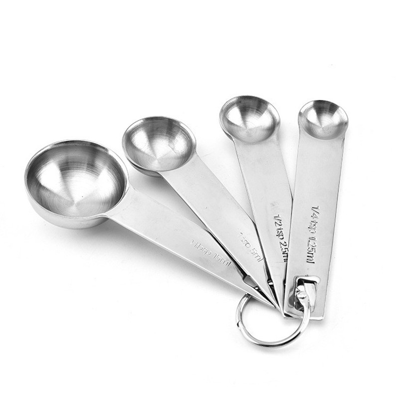 Cuisson Cuisson Cuillères à mesurer Outils Ensemble de 4/5 pièces Cuillère à mesurer en acier inoxydable