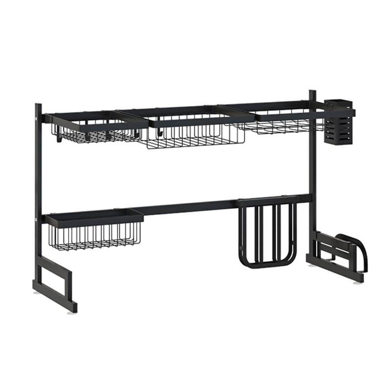 Type debout fait sur commande d'acier inoxydable étagères de stockage de cuisine de support d'évier de cuisine de séchage