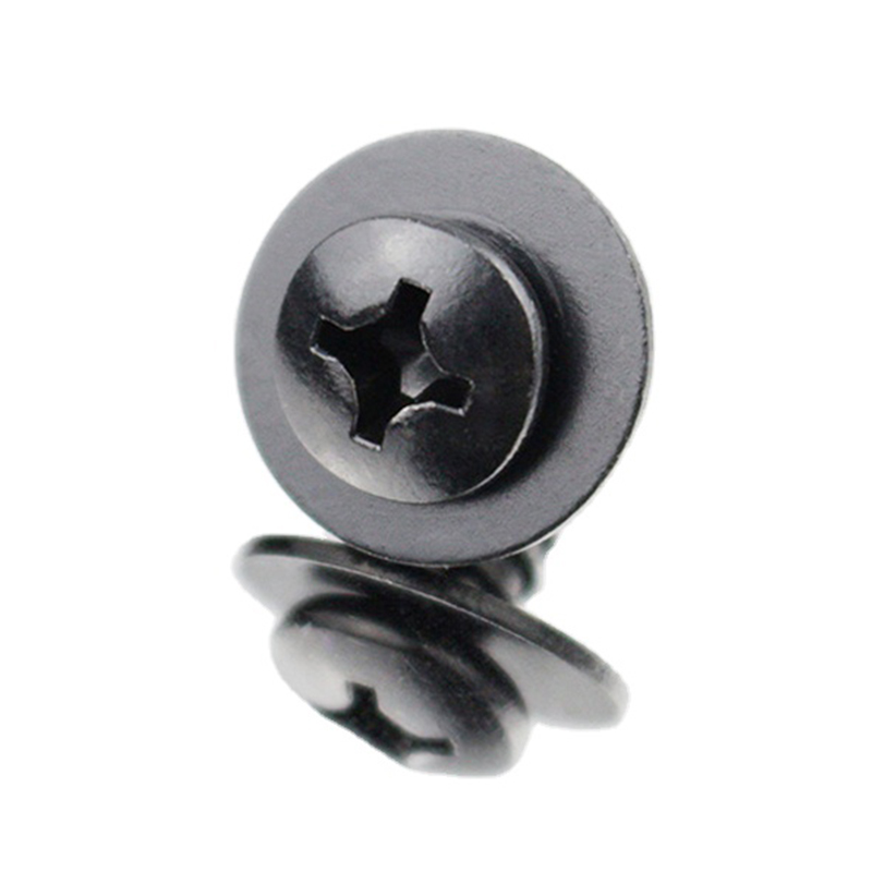 Vente chaude en acier au carbone plaqué Zinc noir tête de vis taraudeuse avec rondelle plate