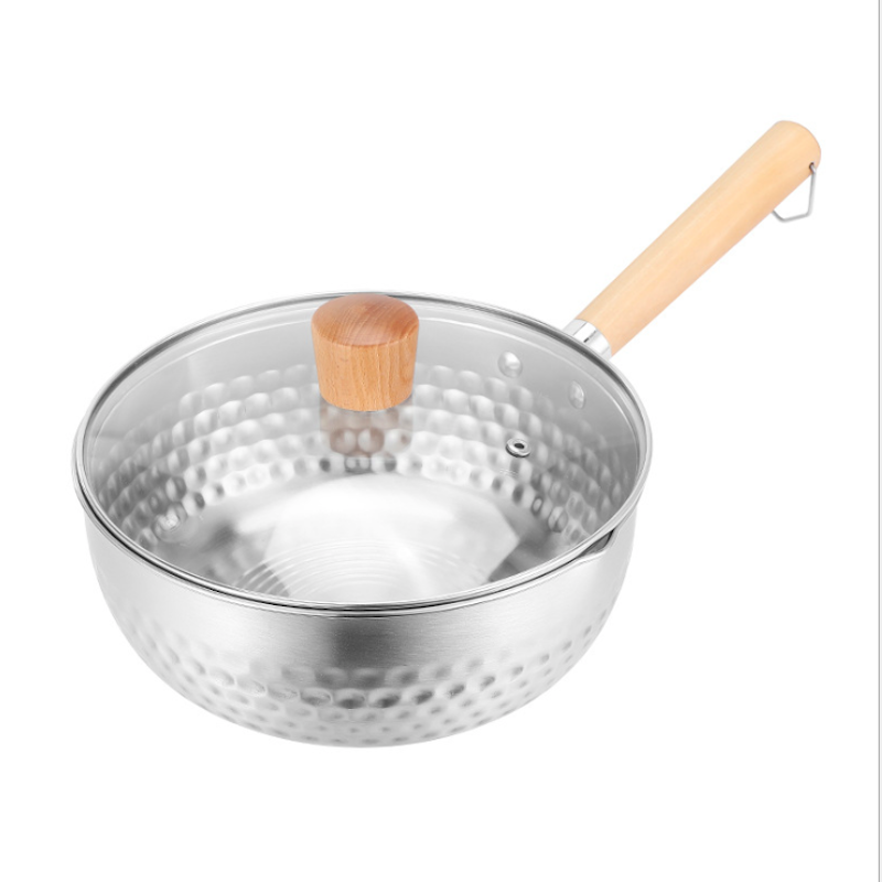 Pot à neige japonais, pot à lait en acier inoxydable finition pointillé