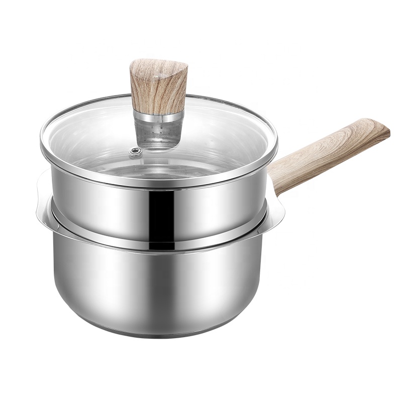 Pot à lait 1 couche / 2 couches en forme de pétale avec fond d'induction en bakélite