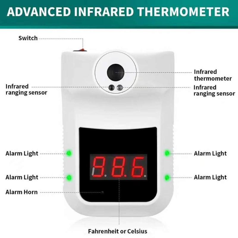 2020 nouveaux produits muraux Thermomètre à infrarouge humain