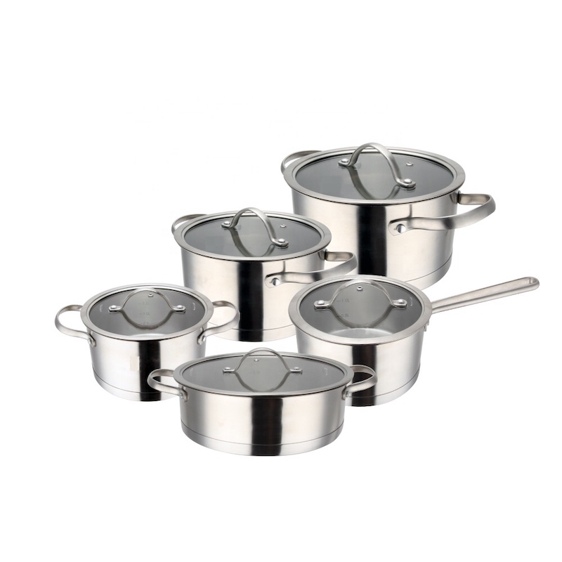 Ensemble casserole en acier inoxydable, 3 pièces, 5 pièces