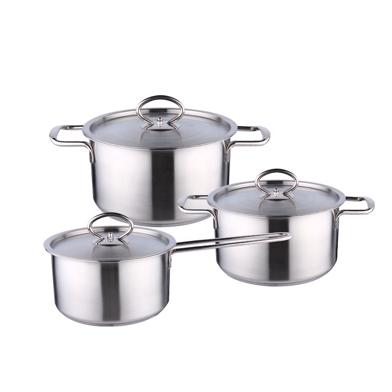 Ensemble casserole en acier inoxydable, 3 ensembles, 4 ensembles, 5 ensembles