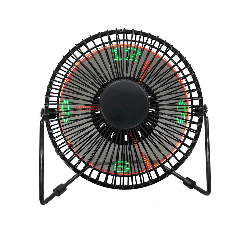 Ventilateur d'horloge LED USB de bureau avec affichage de la température (6 pouces) 6A