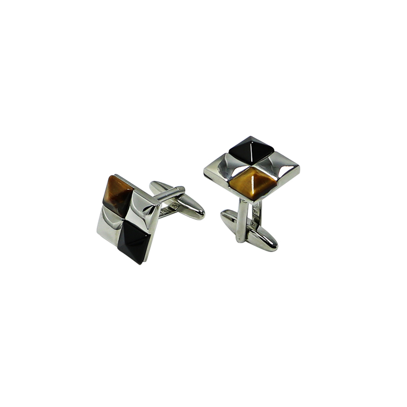 Boutons de manchette Apex Square Tiger's Eye Suit
