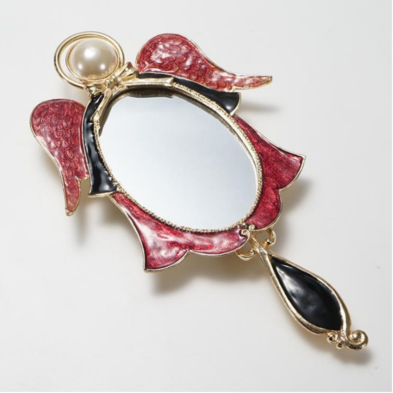 Miroir de maquillage pliable PORTABLE petit miroir métallique poignée miroir