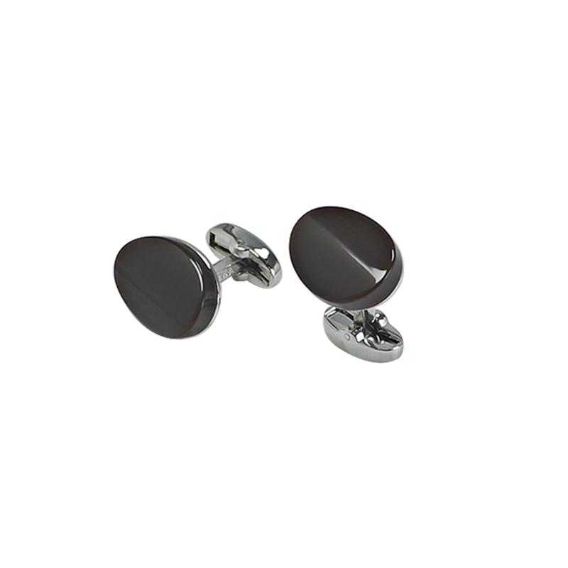Boutons de manchette en gros en onyx noir pour hommes
