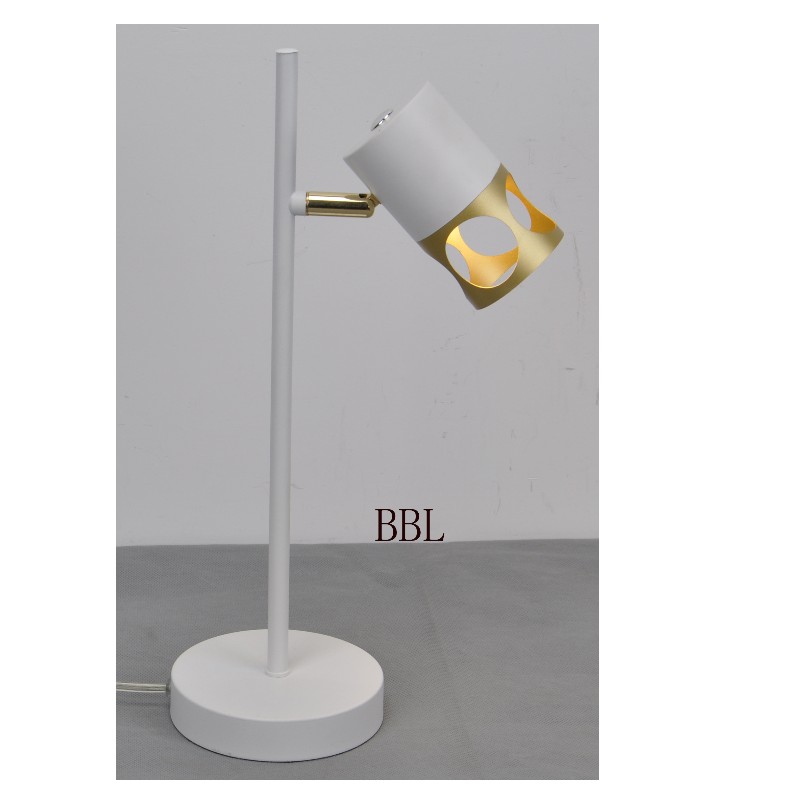 Lampe de table moderne, blanc + or