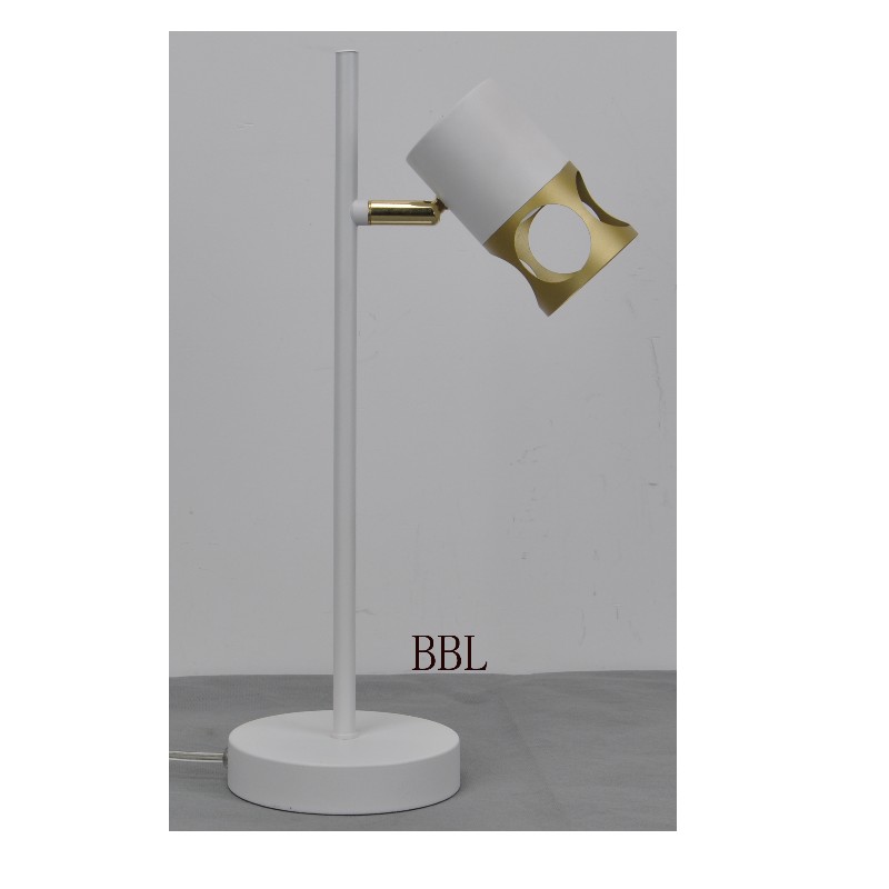 Lampe de table moderne, blanc + or