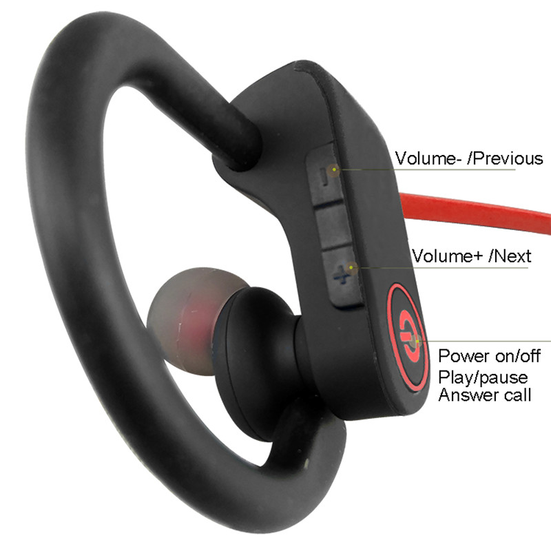Oreillette Bluetooth sans fil confortable et haut de gamme avec crochet d'oreille