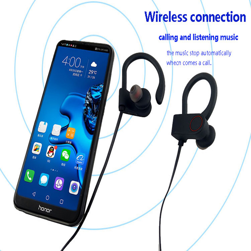 Oreillette Bluetooth sans fil confortable et haut de gamme avec crochet d'oreille