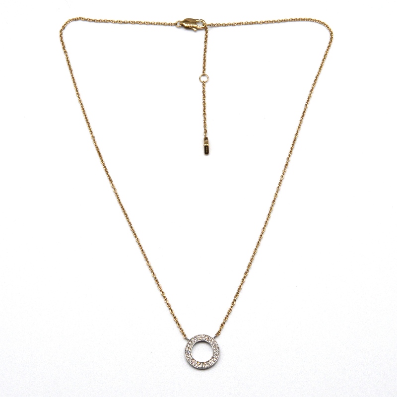 Collier pendentif pierre ronde en acier inoxydable rfbnck1089