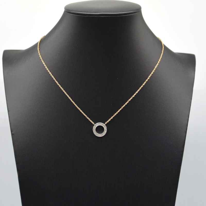 Collier pendentif pierre ronde en acier inoxydable rfbnck1089