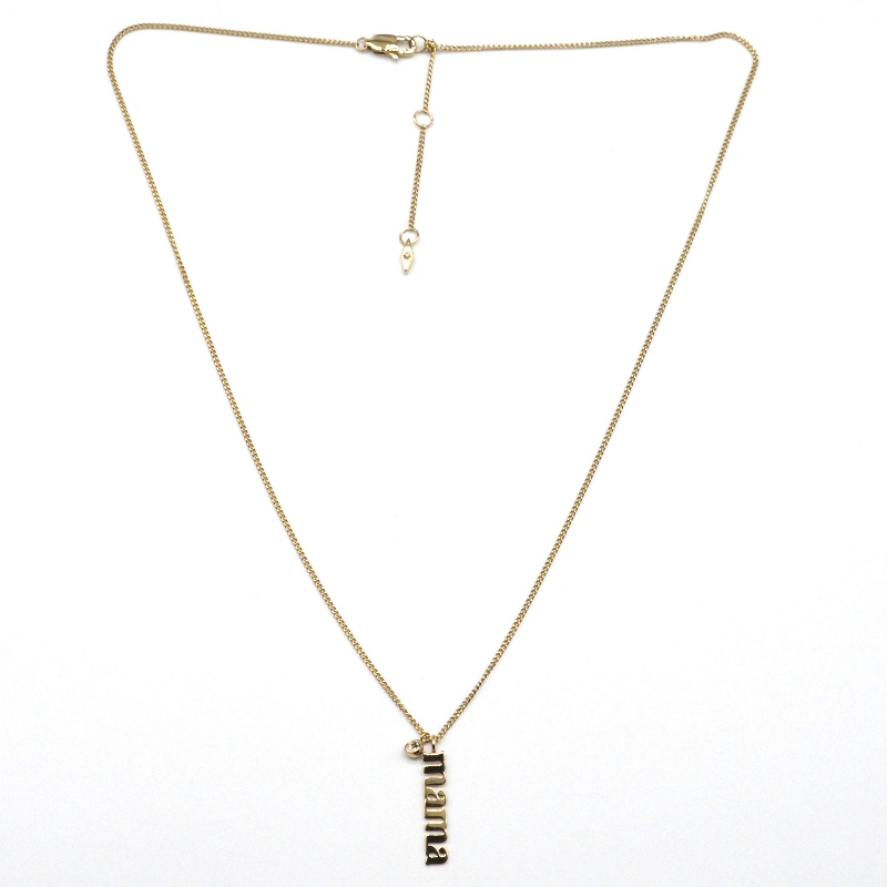 Stainless steel letter pendant Zircon Pendant Necklace rfbnck1021