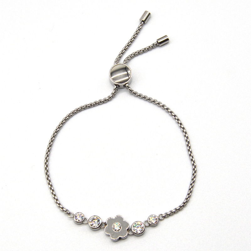 Bracelet fleur acier inoxydable RFBBG1778