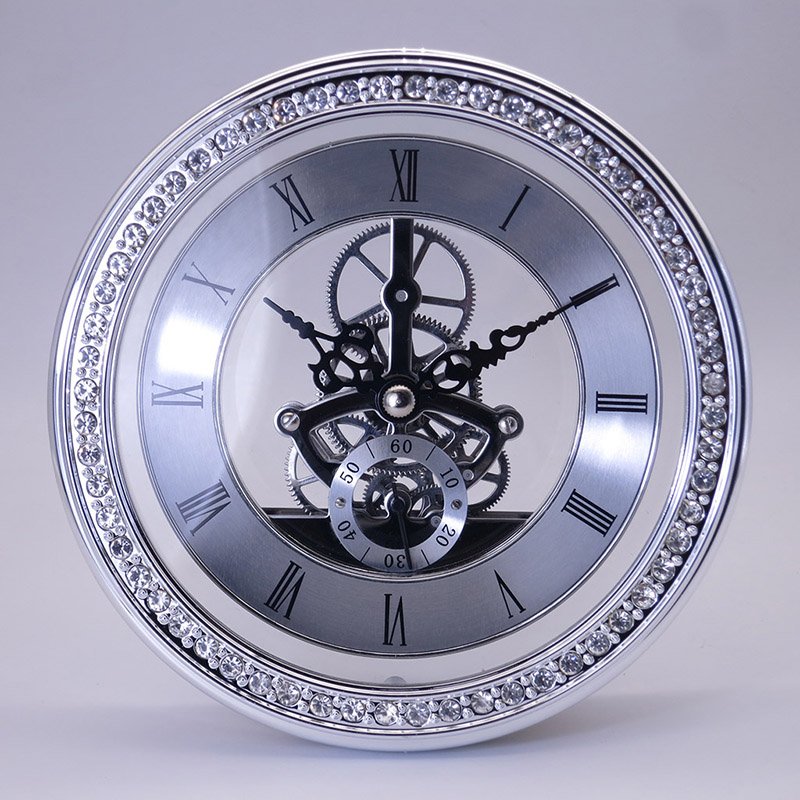 Insert d'horloge squelette en argent 148MM