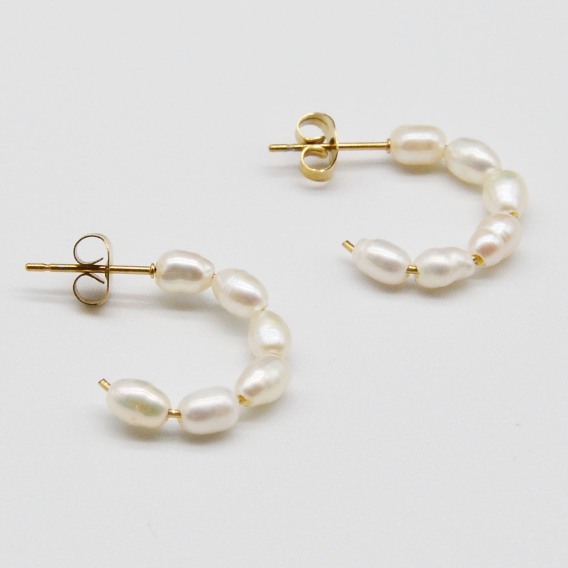 Achats de produits en acier inoxydable perles d 'oreille, bijoux de mode, bijoux de mode, bijoux de perle rfbear0066
