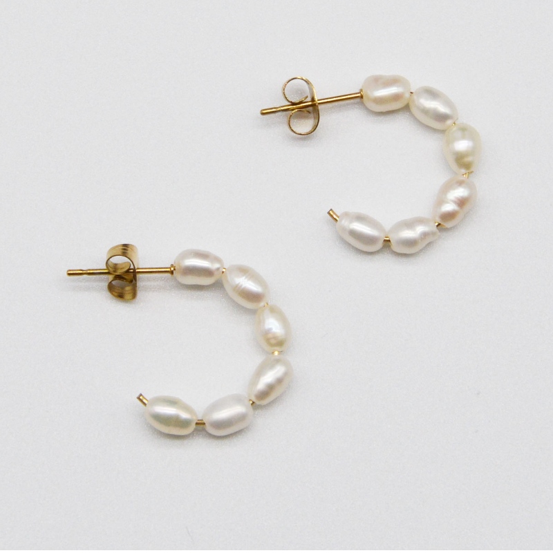 Achats de produits en acier inoxydable perles d 'oreille, bijoux de mode, bijoux de mode, bijoux de perle rfbear0066