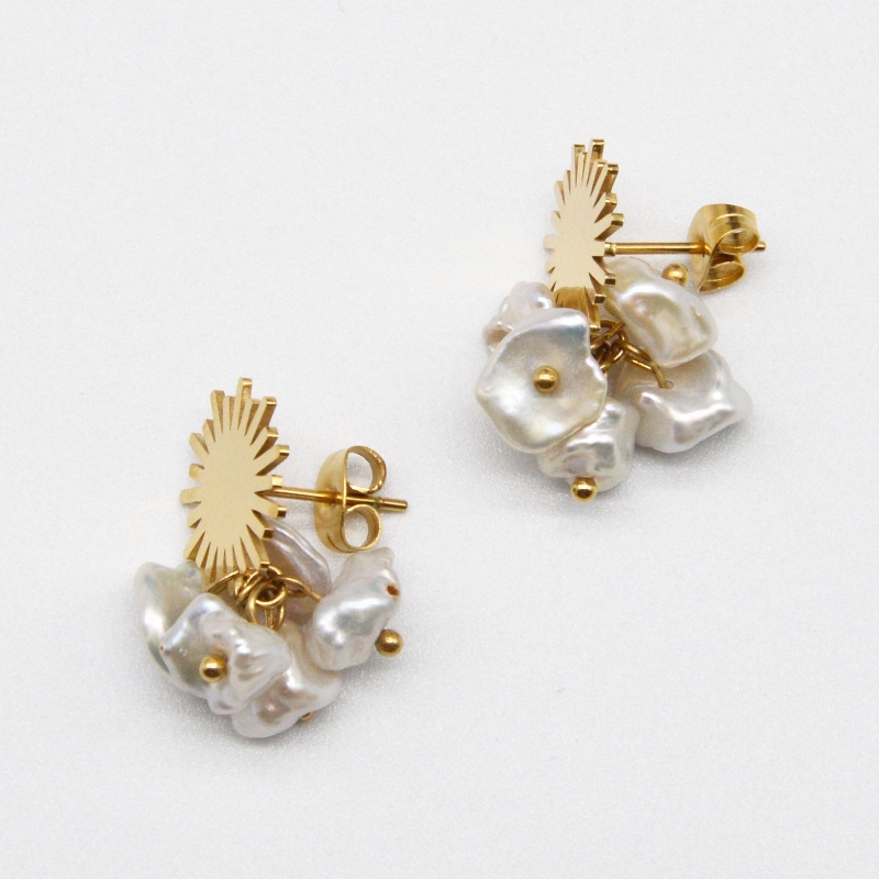 Achats de produits en acier inoxydable perles d 'oreille, bijoux de mode, bijoux de mode, bijoux de perle rfbear0134