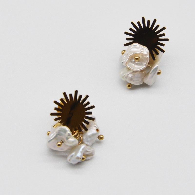 Achats de produits en acier inoxydable perles d 'oreille, bijoux de mode, bijoux de mode, bijoux de perle rfbear0134