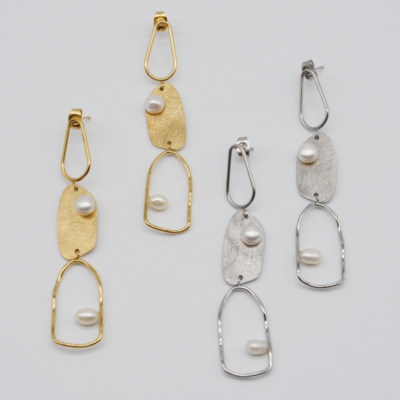 Achats de produits en acier inoxydable perles d 'oreille, bijoux de mode, bijoux de mode, bijoux de perle rfbear0349