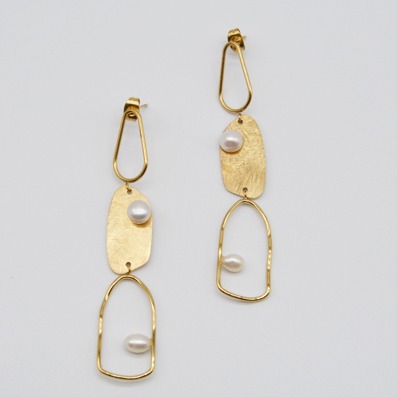 Achats de produits en acier inoxydable perles d 'oreille, bijoux de mode, bijoux de mode, bijoux de perle rfbear0349