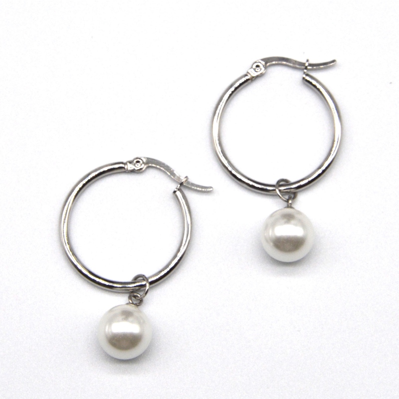 Achat de produits en acier inoxydable perles d 'oreille, bijoux de mode, bijoux de mode, bijoux de perle rfbear 1466