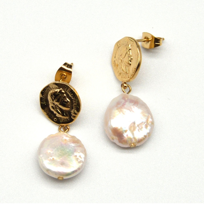 Achat de produits en acier inoxydable perles d 'oreille, bijoux de mode, bijoux de mode, bijoux de perles rfber0148