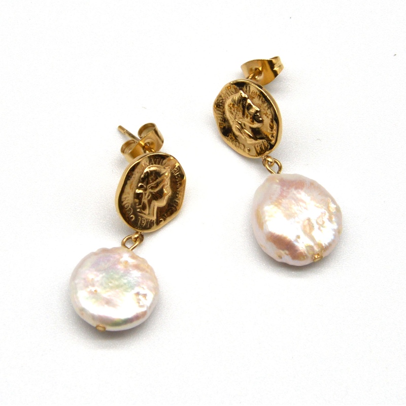 Achat de produits en acier inoxydable perles d 'oreille, bijoux de mode, bijoux de mode, bijoux de perles rfber0148