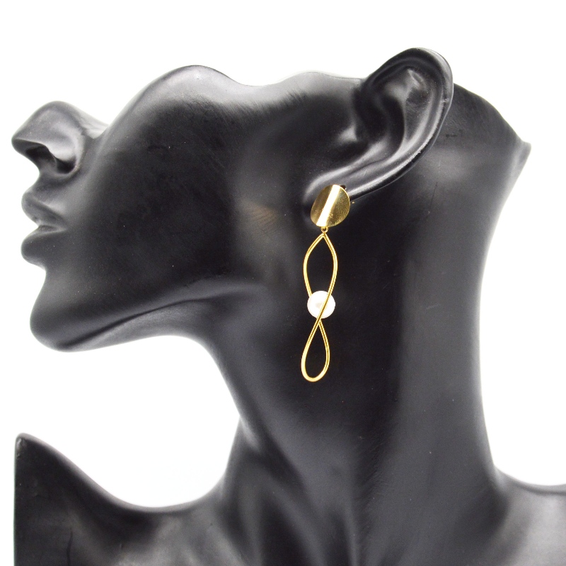 Boucles d'oreilles perle en acier inoxydable, bijoux fantaisie, bijoux fantaisie, Bijoux perle Rfber0168