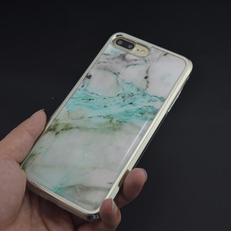 IPhone deux-en-un galvanisé par PC pour la personnalisation d'usine de l'iPhone EX de l'étui drop-gel Plus Marble