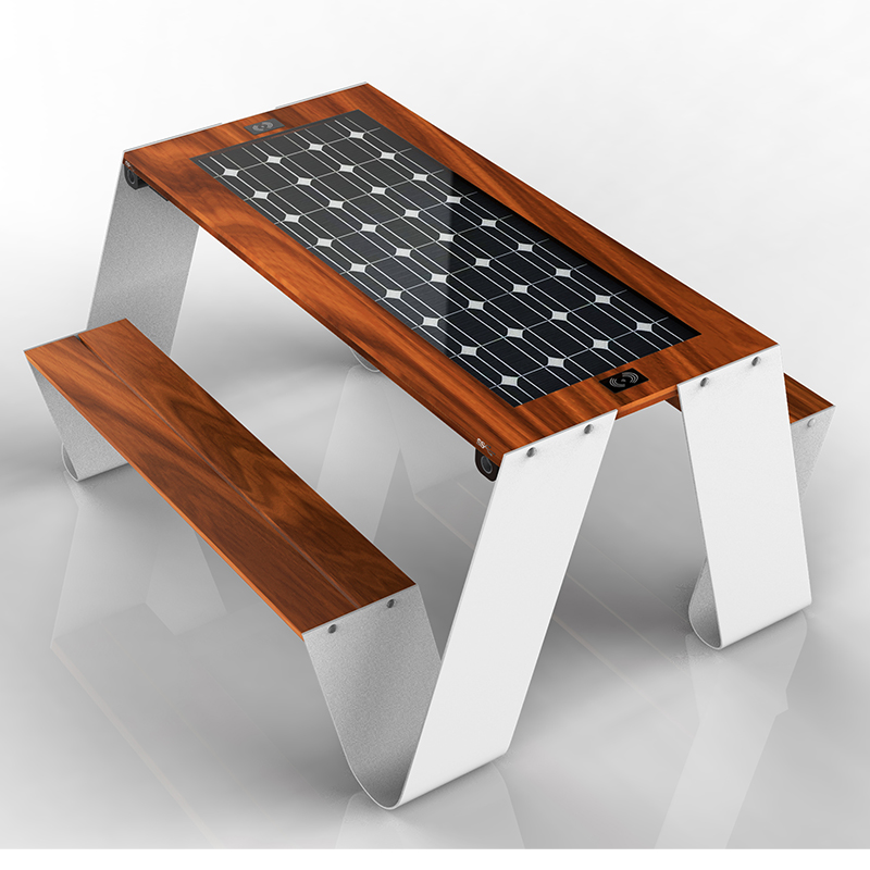 Tableau de panneau futé actionné solaire solaire de meubles de rue de chargeur de téléphone d'USB