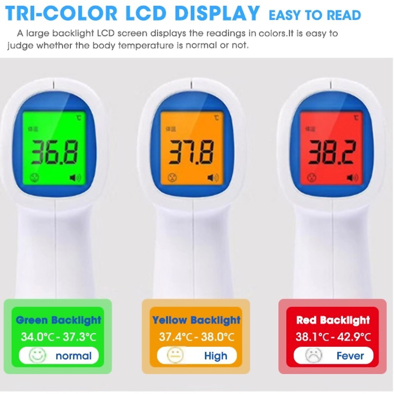 Arme thermomètre frontal pour adultes adultes sans connexion numérique, pour la chaleur, avec ce