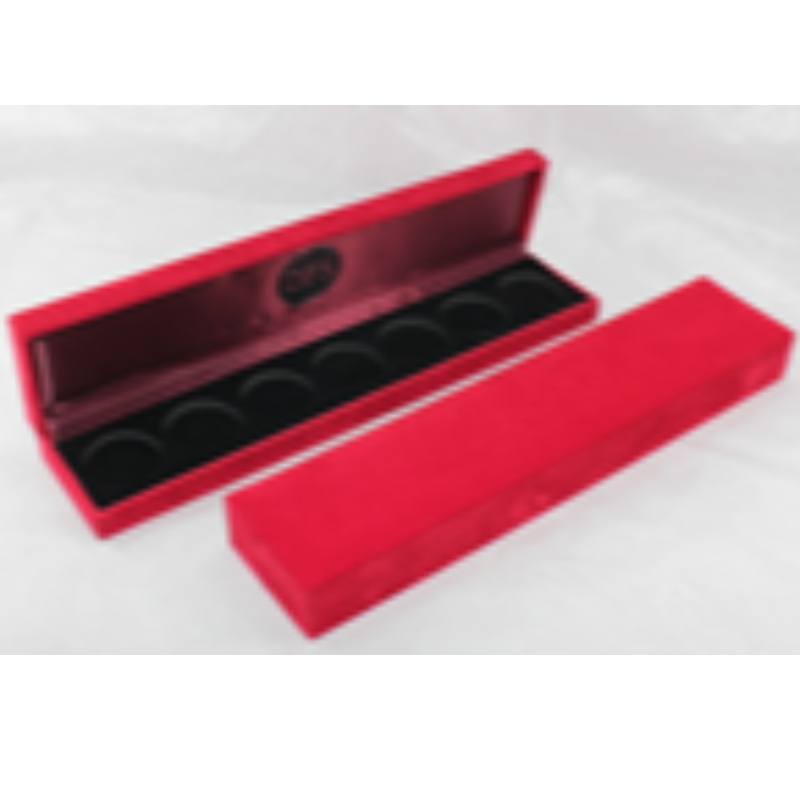 Article Boîte de papier en similicuir rectangle V-11 pour pièce de monnaie 210 * 35 mm, badge et collier, etc. mm. 240 * 52 * 30, poids environ 130g