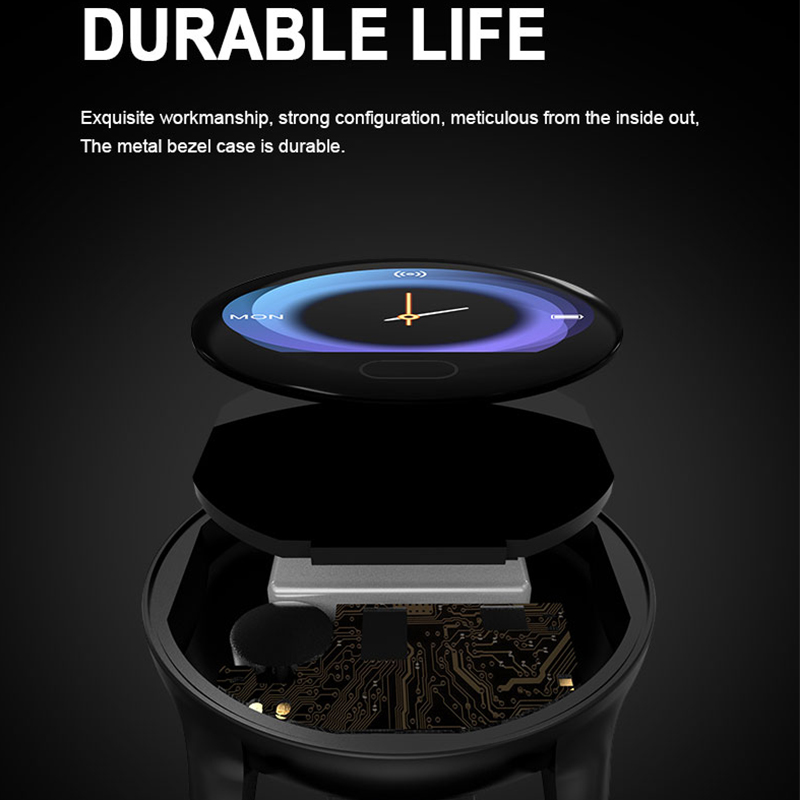 Bracelet de montre intelligente K9 (JYDA6135) Détection de la fréquence cardiaque l Levez la main pour éclairer l'écran Prise en charge du nom Bluetooth