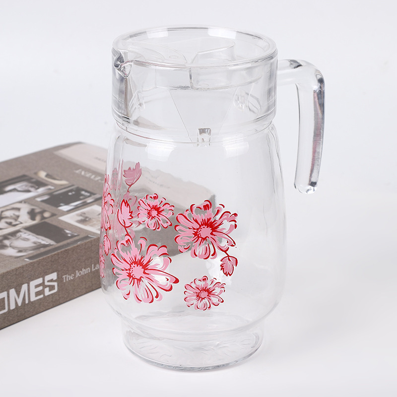 Nouveau 6 pc Tasse Et Cruche Ensemble Pour Les Ménages Transparent Applique Tasse D'eau 6 Grande Capacité Théière En Verre En Gros