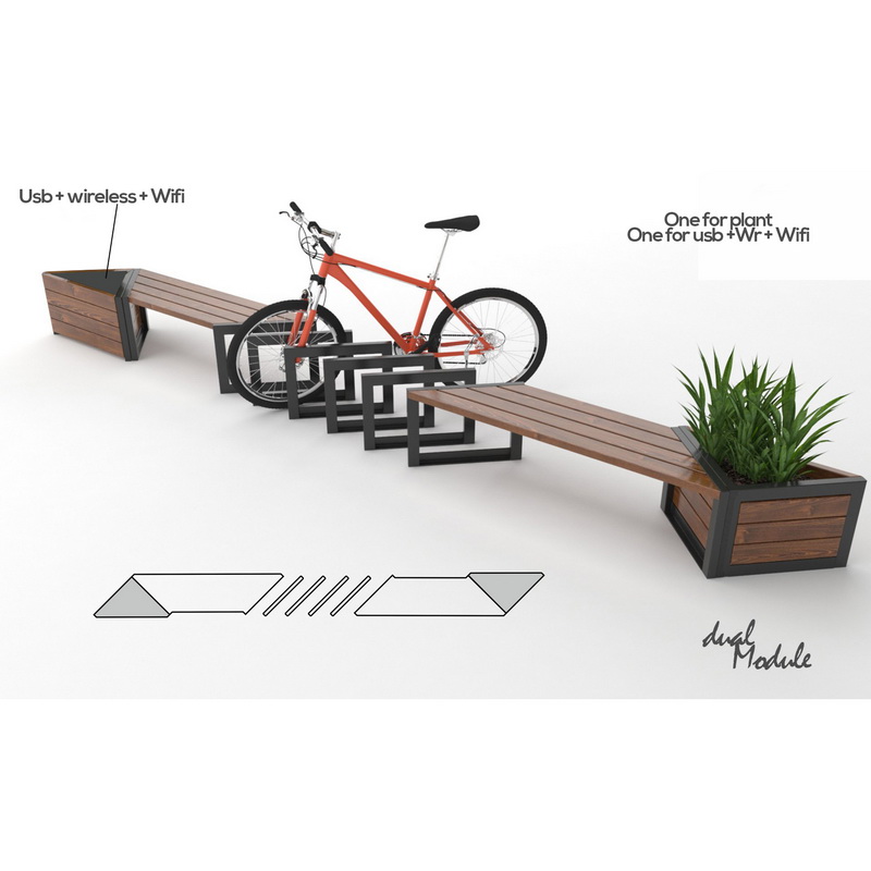 New Design Wireless recharge intelligent Solar Garden Furniture court banc Park